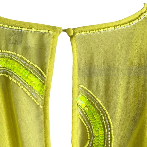 ASOS DESIGN Rouleaux Loop Tie Waist Mini Dress Sequin & Bead Embellishment Sz 16 - Picture 12 of 16